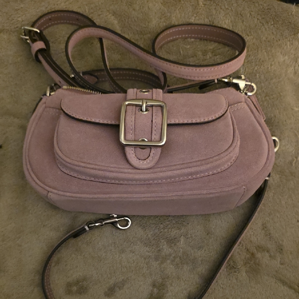 Coach Mauve Suede Crossbody Bag